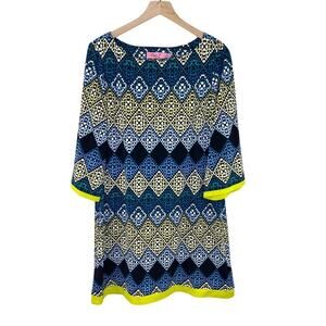 Eliza J Women’s Boat Neck 3/4 Sleeve Stretch Shift Dress Size 14